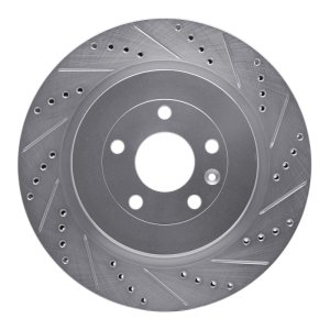 Ford Police Interceptor Sedan Brake Rotor (1) - Rear Right - R1 Concepts - Drilled & Slotted - Silver - `13-`19 Ford Police Interceptor Sedan Brake Rotor (1) - Rear Right - R1 Concepts - Drilled & Slotted - Silver - `13-`19
